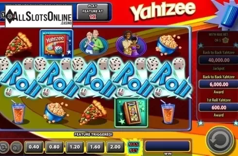 Feature win screen. YAHTZEE from WMS