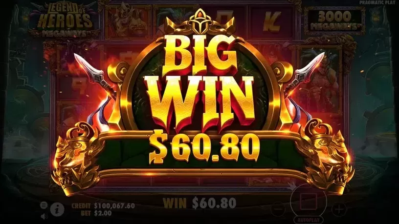 Legend of Heroes Megaways slot screenshot