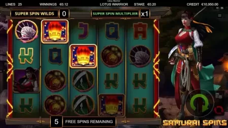 Lotus Warrior slot screenshot 3
