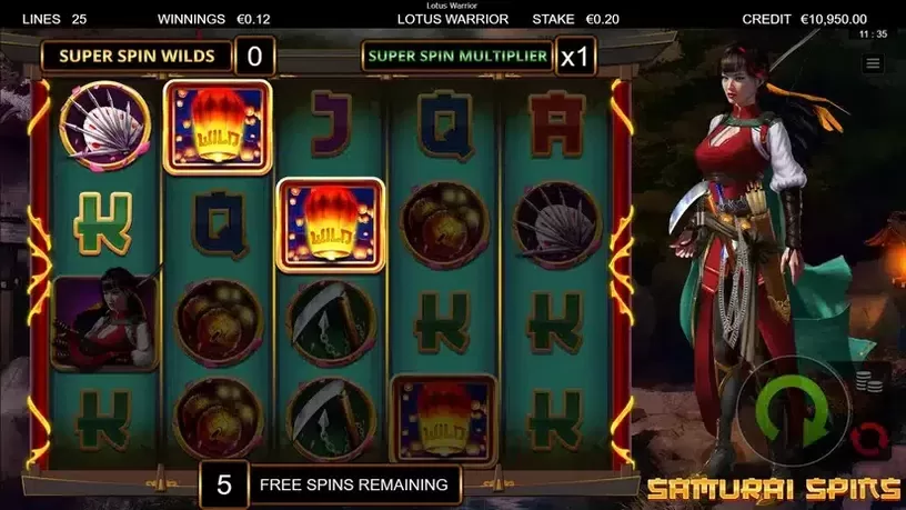 Lotus Warrior slot screenshot 3