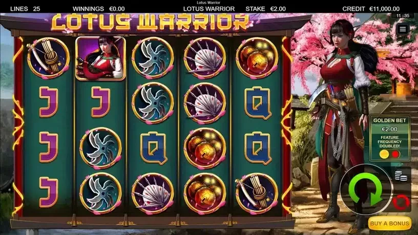Lotus Warrior slot screenshot 1