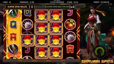 Lotus Warrior slot screenshot 4