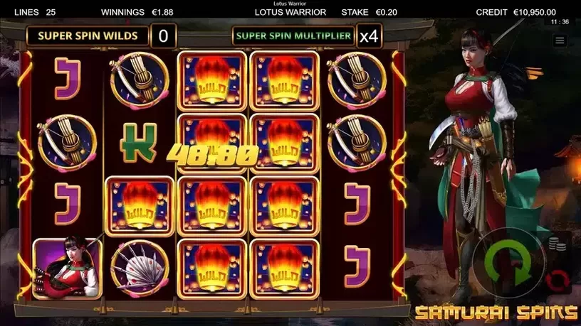 Lotus Warrior slot screenshot 5