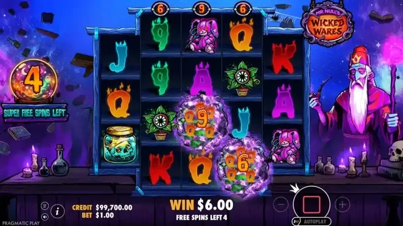 Mr Null’s Wicked Wares slot screenshot 