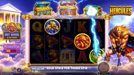 Triple Pot Plinko Hercules slot screenshot 2