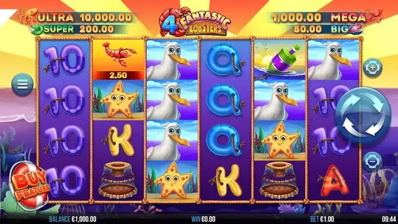 4 Fantastic Lobsters slot screenshot 