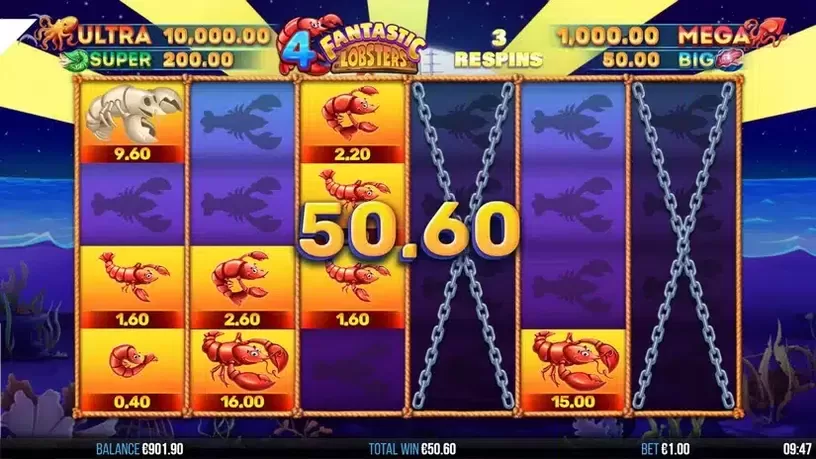4 Fantastic Lobsters slot screenshot 