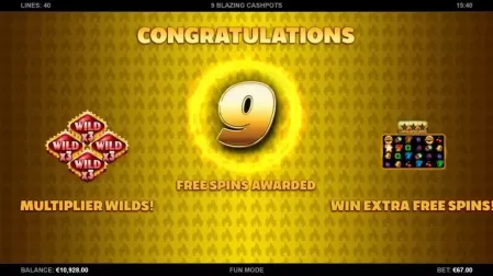 9 Blazing Cashpots slot screenshot 3