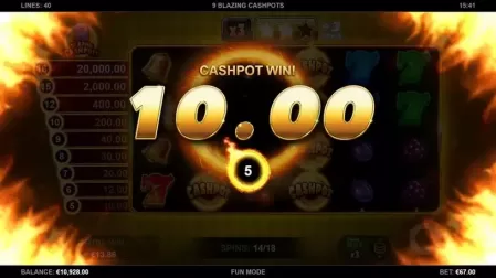 9 Blazing Cashpots slot screenshot 6