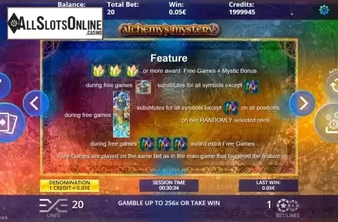 Feature screen