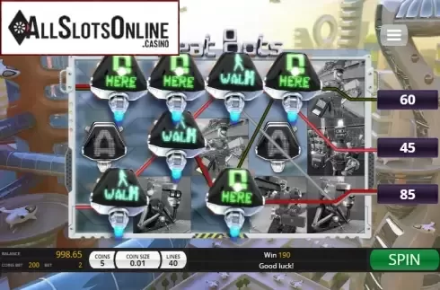 Win Screen. Beat Bots from Genii