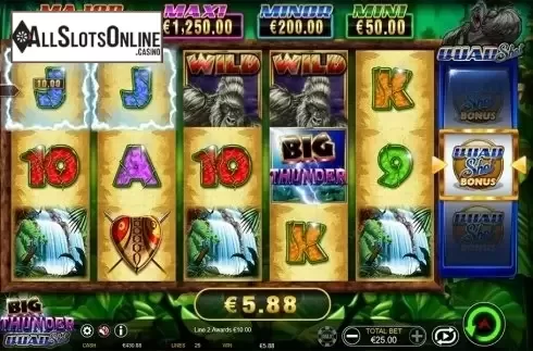 Win screen. Big Thunder Quad Shot from Ainsworth