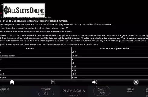 Game Rules screen