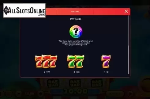 Symbols. Bingo Slot (XIN Gaming) from XIN Gaming