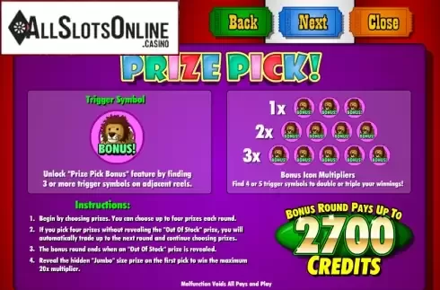 Screen5. Bullseye Bucks from Amaya
