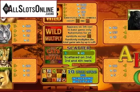Screen2. Cats Royal from EGT