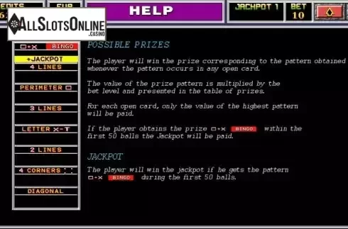 Game Rules screen