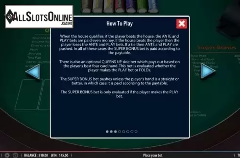 Game Rules 3. Crazy 4 Poker (Shuffle Master) from Shuffle Master