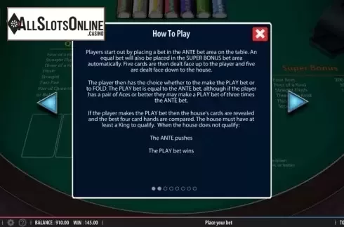 Game Rules 2. Crazy 4 Poker (Shuffle Master) from Shuffle Master