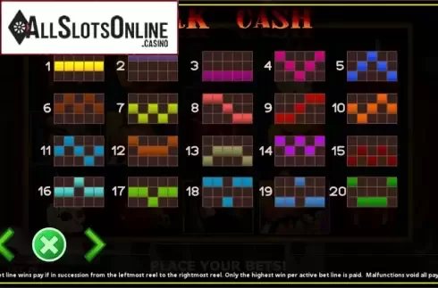 Paylines. Dark Cash from Fils Game