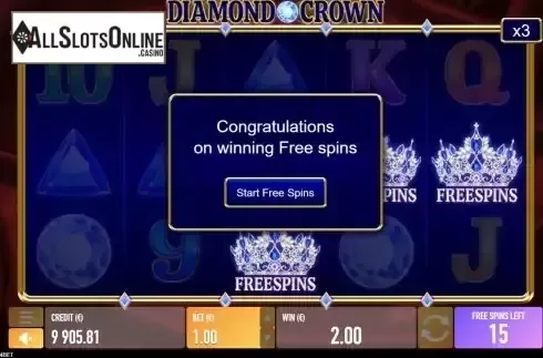 Free Spins screen