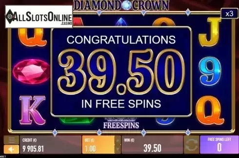 Win Free Spins screen
