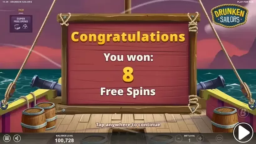 Drunken Sailors slot screenshot 5