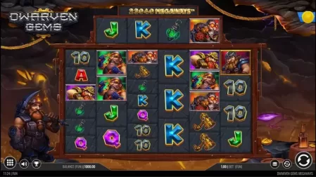 Dwarven Gems Megaways slot screenshot 1
