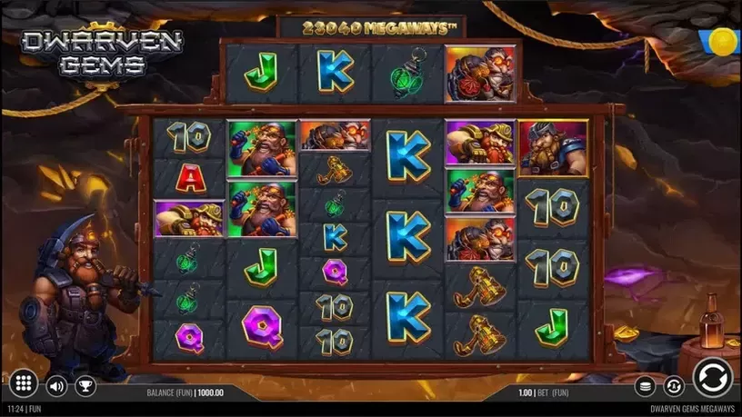 Dwarven Gems Megaways slot screenshot 1