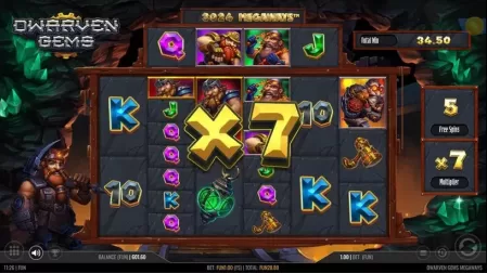 Dwarven Gems Megaways slot screenshot 5