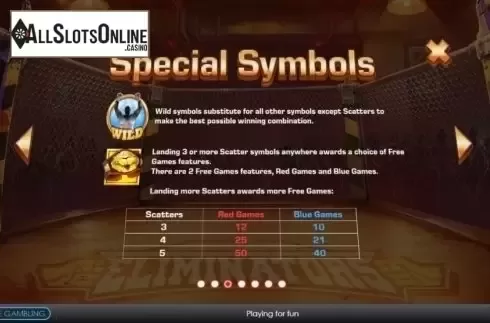 Symbols. Eliminators from Playtech