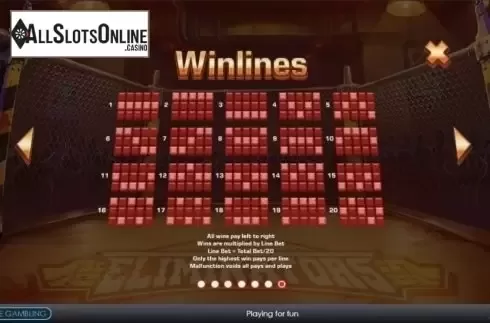 Lines. Eliminators from Playtech