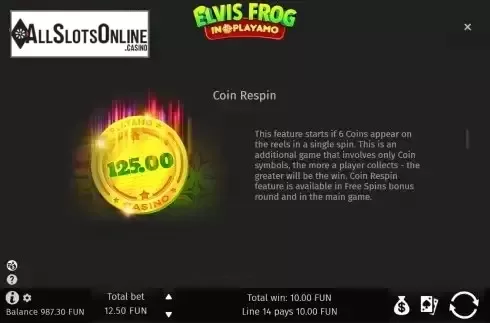 Coin Respin screen