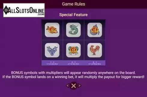Special feature screen