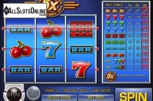 Screen2. Five Times Wins from Rival Gaming