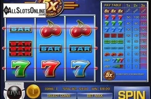 Screen5. Five Times Wins from Rival Gaming