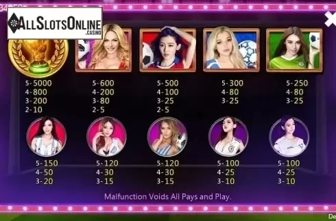 Paytable. Football Baby from CQ9Gaming