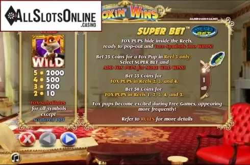 Paytable 1. Foxin Wins from NextGen