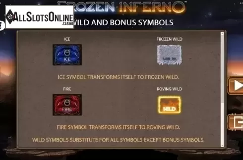 Paytable 4. Frozen Inferno from WMS
