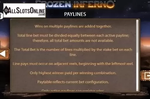Game rules 1. Frozen Inferno from WMS