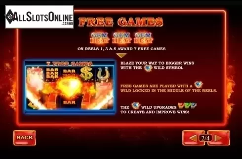 Paytable 2. Gem Heat from Playtech