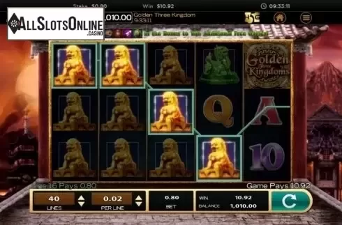 Win screen 5. Golden Three Kingdom from High 5 Games