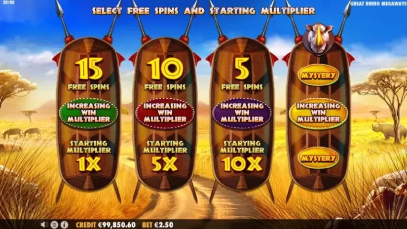 Great Rhino Megaways slot screenshot 2