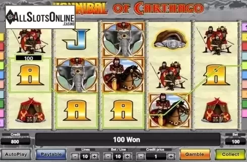 Game workflow . Hanniball Of Charthago from Novomatic