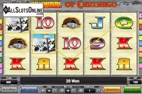 Game workflow 2. Hanniball Of Charthago from Novomatic
