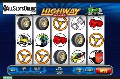 Reels screen. Highway Kings from Playtech