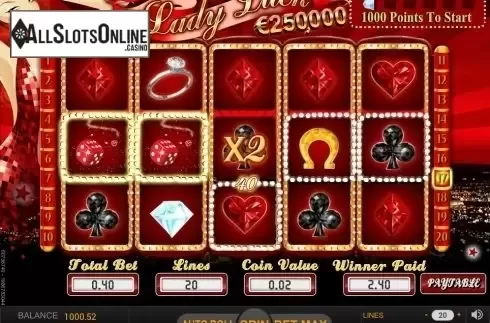Wild Win screen. Lady Luck (SkillOnNet) from SkillOnNet