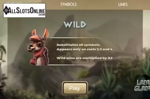 Paytable 3. Lama Glama from Spinmatic