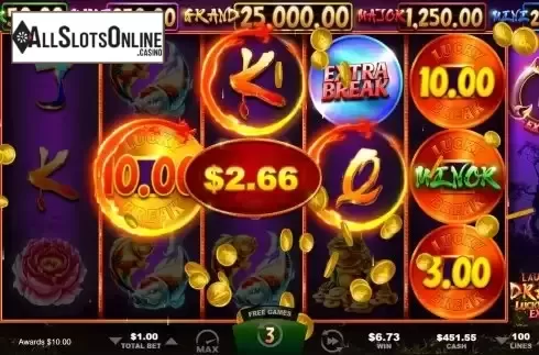 Extra Break Free Spins Win Screen