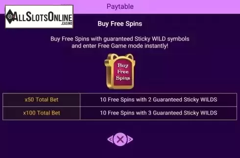 Buy feature screen